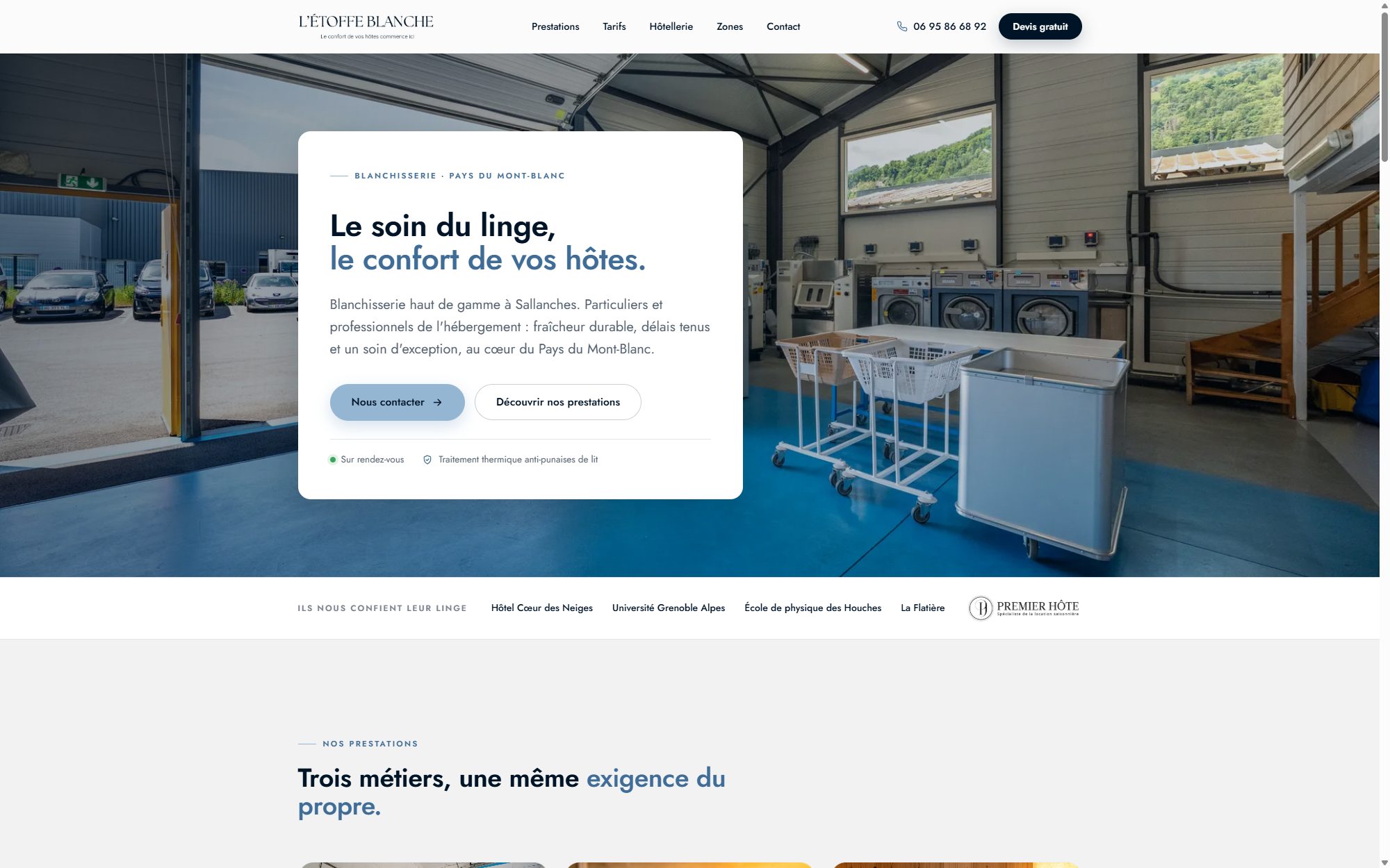 Aperçu du site Étoffe Blanche