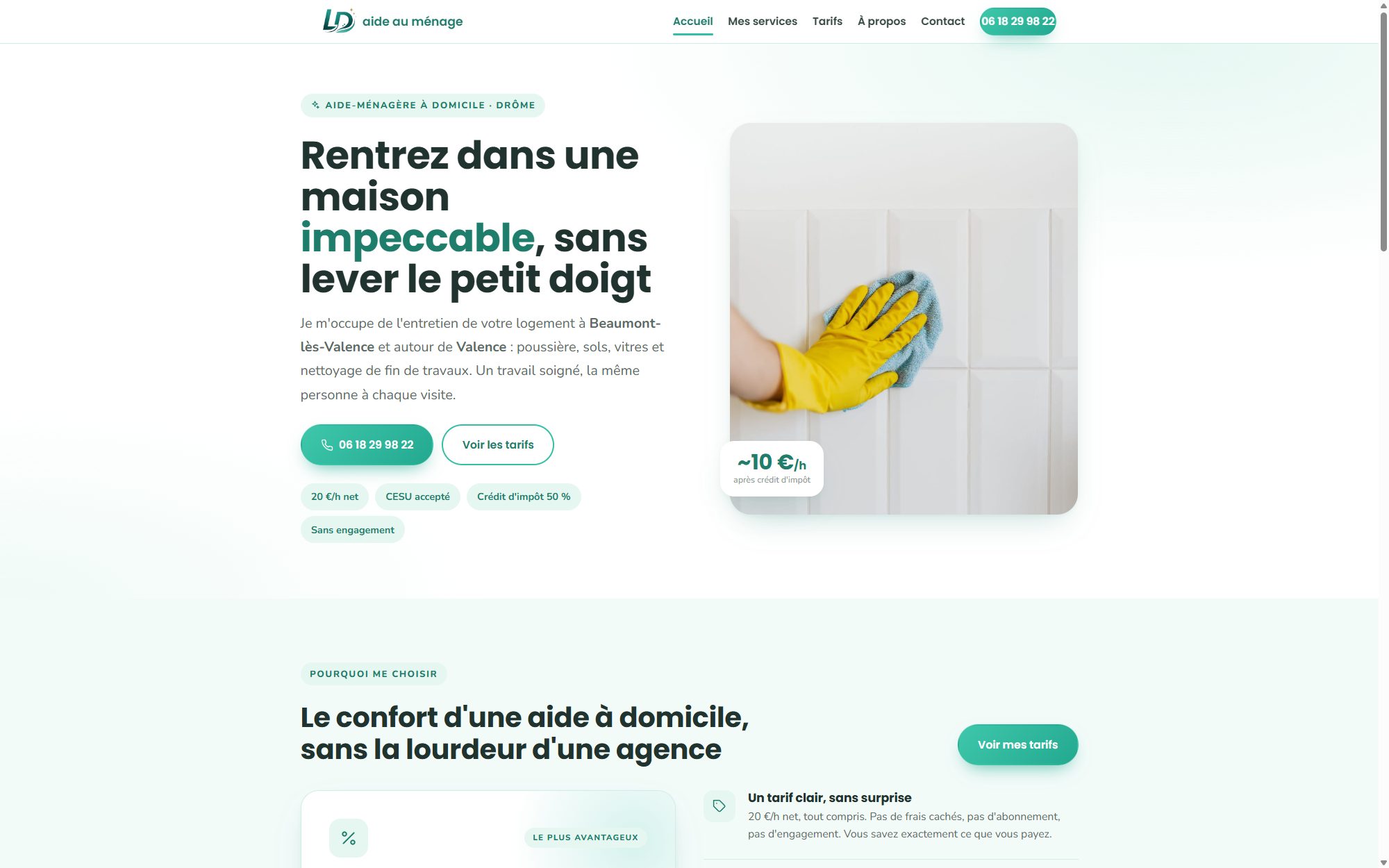 Aperçu du site L.D aide au ménage