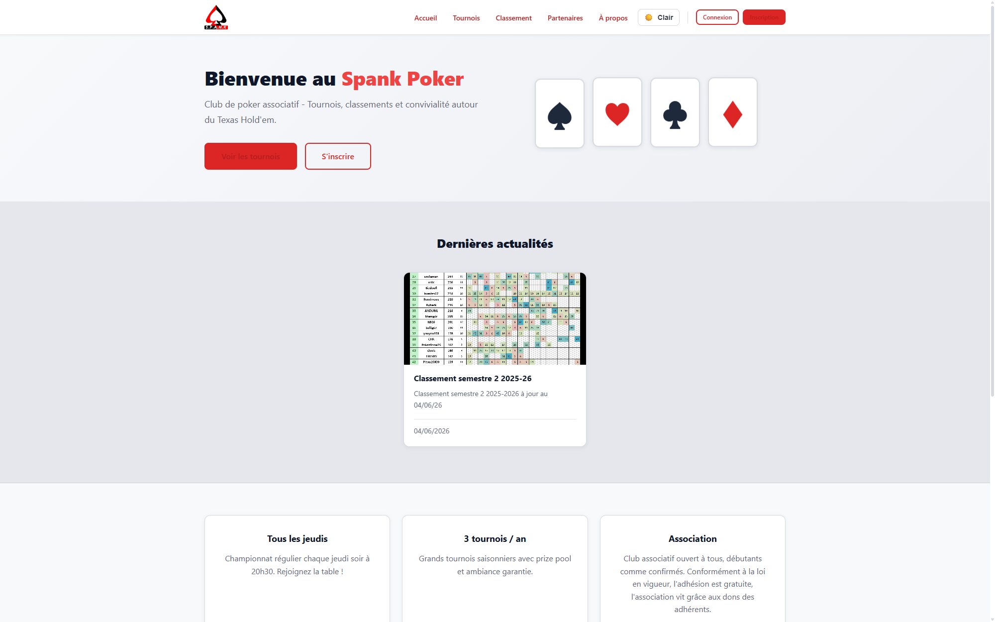 Aperçu du site Spank Poker